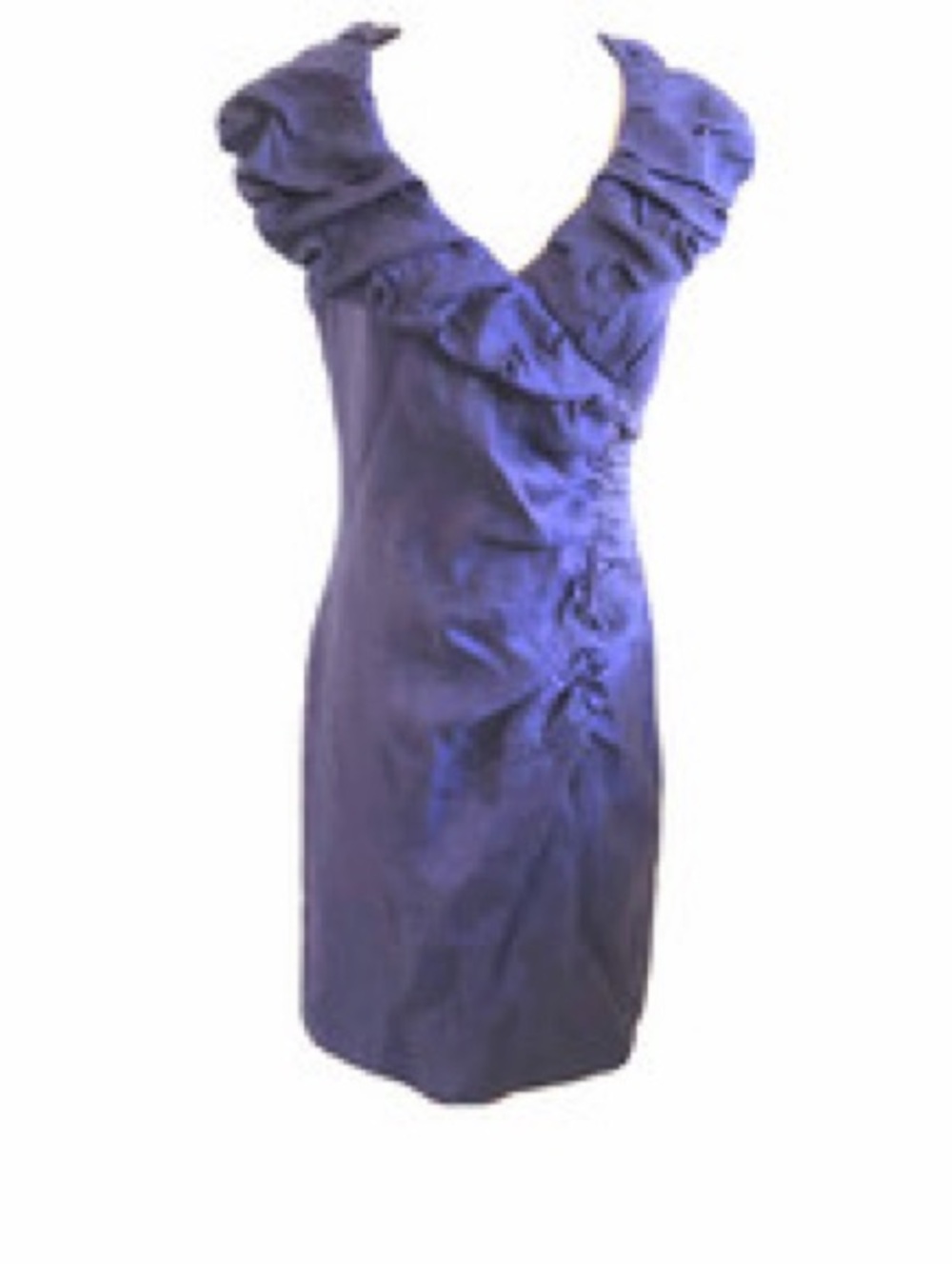 Adrianna Papell Boutique Royal Blue Ruffled Midi Dress